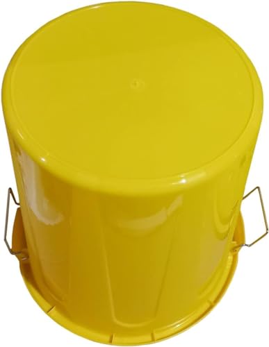 Dekohome Cubo de Basura 100 lts de capacidad con Tapa. Fabricado en Plastico Resistente, Ideal para Almacenaje de Basura para el Hogar, Oficina o Industria - Amarillo - imagen 3