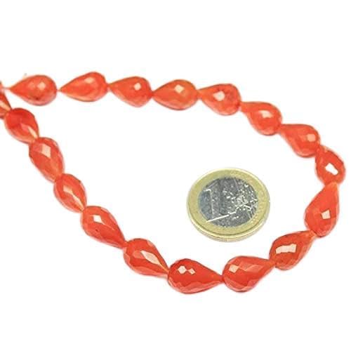 Perles cornaline pour créer vos bijoux d'été, lot de gouttes facettées LKBEADS