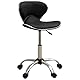 vidaXL Friseur Rollhocker Höhenverstellbar Drehbar Arbeitshocker Friseurhocker Drehhocker Praxishocker Kosmetikhocker Schwarz Kunstleder