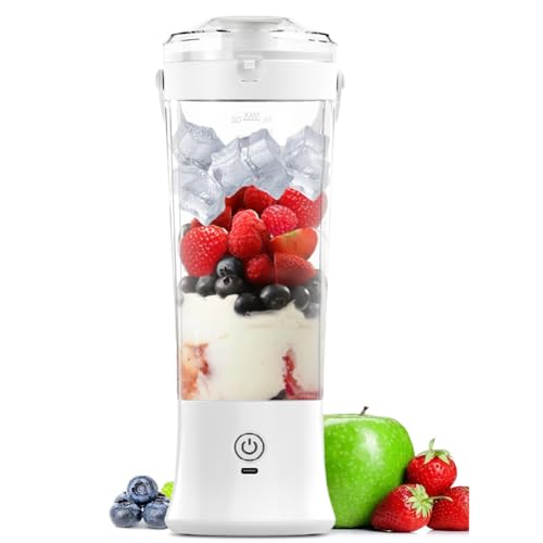 ZUSNEEWIN Licuadora Eléctrica Portátil de 500 Ml con Cuchilla de Acero Inoxidable, Recargable por USB, con Asa de Transporte Incluida ZUSNEEWIN Licuadora Eléctrica Portátil de 500 Ml con Cuchilla de Acero Inoxidable, Recargable por USB, con Asa de Transporte Incluida