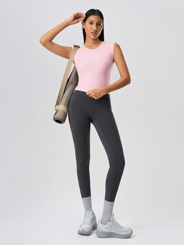 Image of ABOCIW Women Twist Back Workout Top with Built in Bra Cap Sleeve Pilates Yoga Crop Top Athletic Gym Shirt