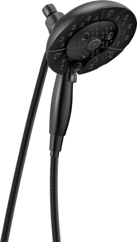 Image of Delta Faucet 5-Spray In2ition Dual Shower Head with Handheld Spray, H2Okinetic Matte Black Shower Head with Hose, Showerheads, Handheld Shower Heads, Magnetic Docking, Matte Black 58480-BL-PK