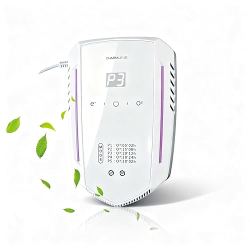 Charmline purificador de aire con ozono e iones negativos, eliminador de olores, generador de ozono para hogar, máquina de ozono para baño, cocina, humo, mascotas y formaldehído