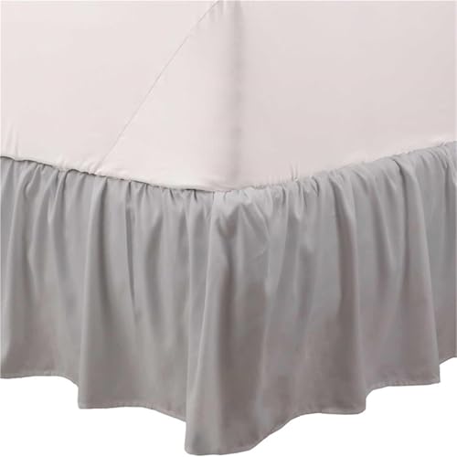 Falda de Cama con Volantes Elástico Falda de Cama con Volantes Tela Supersuave, Funda for Marco (160 x 200), cubrecama 38 cm caída(Light Grey,SK 180x220x38cm)