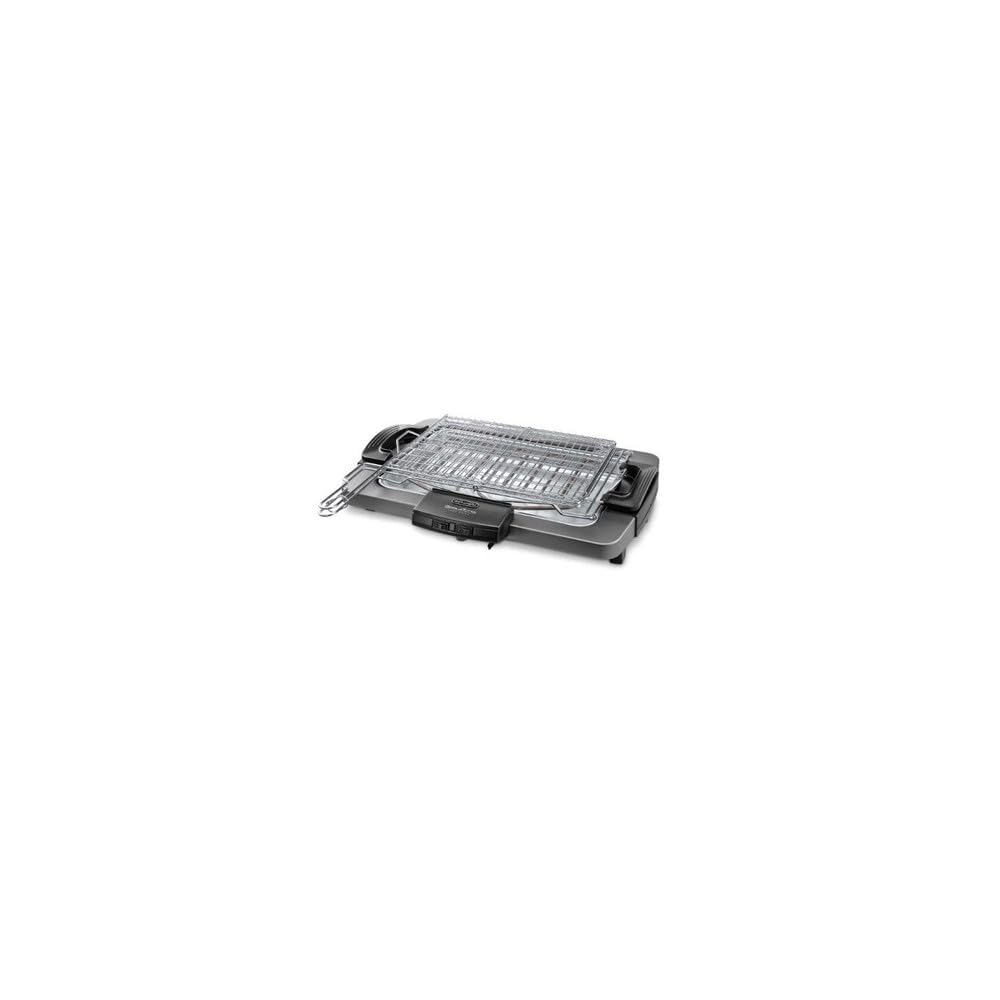 De'Longhi BQ80 Barbecue Grill Elettrico con Doppia Griglia e Bistecchiera, Grigio