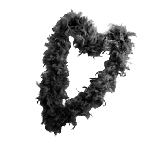 Flkiglm Boas para Fiesta - Boa Negra Artificial de Lujo 1.8 Metros de Largo,Complemento de Celebración para Mujer para Vestir,para Fiesta Carnaval Sesión de Fotos Boda Cumpleaños y Eventos