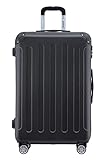 BEIBYE  Hartschalenkoffer Koffer Trolley Rollkoffer Reisekoffer Zahlenschloß 4 Zwilings Rollen (Black, Small 55cm)