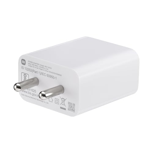 Image of Mi Xiaomi Original 67W Fast Charger Combo /Rapid Charging with Qualcomm Quick Charge 3.0. Includes USB Type-C 6A Fast Charge Cable. Compatable with mobiles, laptops, and Power Banks (White)