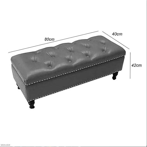 Tabouret de canapé ottoman pliable rectangulaire de 80 cm avec housse
