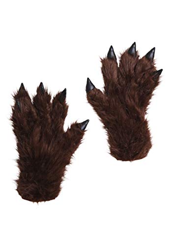 Guantes de hombre lobo con garras realistas y pelaje para disfraces de adulto
