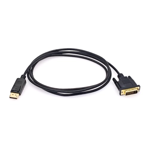 JZK 1,8 m DisplayPort-auf-DVI-Kabel, vergoldetes unidirektionales DisplayPort-Stecker-auf-DVI-Stecker-Adapterkabel f&uuml;r Laptop, Projektor, Monitor, HDTV, f&uuml;r Lenovo, f&uuml;r Dell, f&uuml;r HP