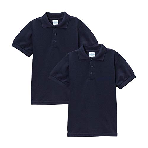 Image of unik Boy's Premium Quality Pique Polo Uniform Shirt Short Sleeve White Sky Blue Navy Hunter Green Burgundy Black Red