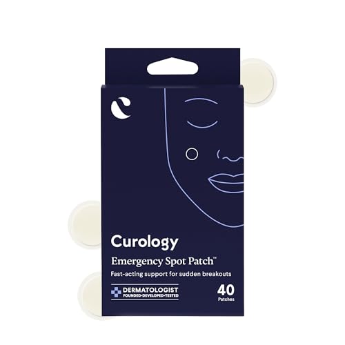 Curology Emergency Spot Pimple Patches for Face, Stocking Stuffer Gifts, Hydrocolloid Pimple Patches Fast-Acting, 40 Count