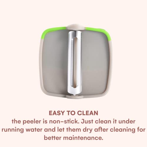 Kitchtic Fruit And Vegetable Peeler - Set Of 3 Finger Palm Peelers For Kitchen - Silicone Veggie Peeler With Comfortable Rubber Finger Grip - Easy Peeling For Potatoes, Carrots, And More - Green #TOP2
