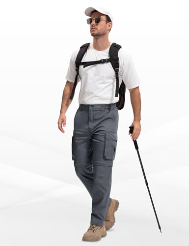 Convertible Mens Hiking Pants - Zip Off Lightweight Quick Dry Cargo Pants for Men 8 Pockets for Camping Travel Fishing2