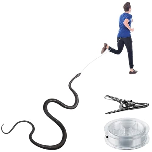 Eteslot Snake Prank with String and Clip, Clip Snake Prank, Joke Snake a String, Realistic Fake Snake Prank, Golf Snake Prank with String and Clip, Snake Prank Never Gets Old