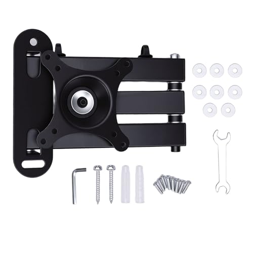 Eujgoov Soporte para TV de Montaje en Pared con Capacidad de Giro e Inclinación Soporte de Acero Resistente con Inclinación de ±20° Brazo Retráctil de Rotación de 360° (Se Adapta a 14 a 24 Pulgadas)