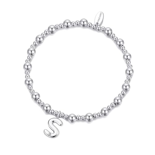 Philip Jones Silver Plated Initial Stretch Bracelets A to Z Created with Zircondia® Crystals