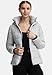 MARIKOO Basic Damen Steppjacke kurz mit Kapuze Radaa 16 Light Grey Gr. M