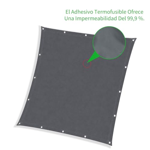 Toldo vela de sombra impermeable PES 2x2m para terraza 5