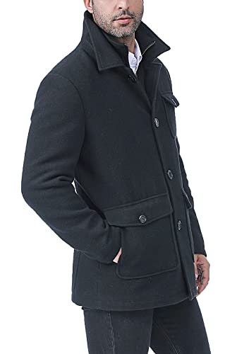 BGSD Men Calvin Wool Blend Single Breasted Walking Car Coat with Removable Bib (Also available in Big and Tall)3