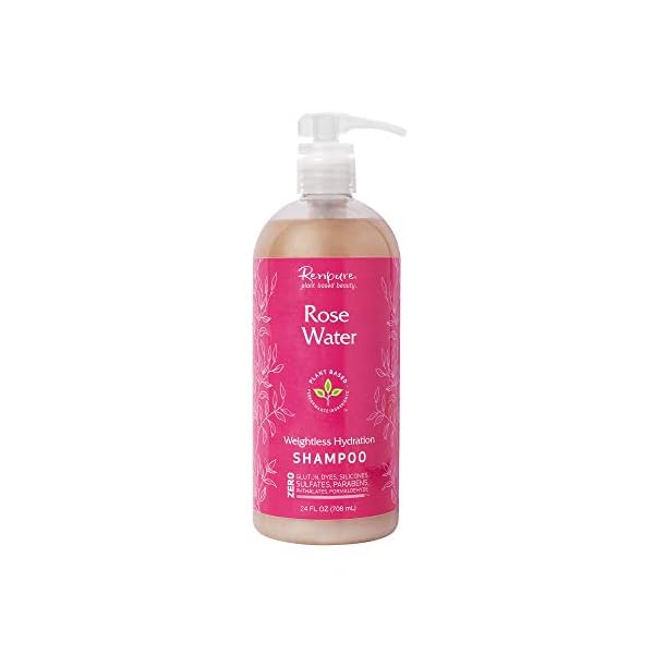 RENPURE-Plant-Based-Beauty-Rose-Water-Hydrating-Shampoo-24-Oz RENPURE Plant Based Rose Water Hydrating Shampoo for Dry Hair - Sulfate Free Shampoo, Paraben Free, Cruelty Free & Color Safe- Naturally Moisturizing & Refreshing Rose Water Shampoo for Women