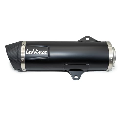 Auspuffanlage LeoVince Komplettanlage SBK NERO, Edelstahl schwarz, Carbon Kappe, 1/1, mit Katalysator, mit Zulassung für Yamaha X-Max 125 / Tech Max