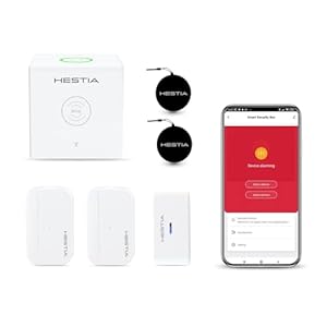 HESTIA Smart Home Security Systems, No Monthly Fee Wireless Alarm Kit, Small Home Alarm with Door Alarm, Vibration Sensor, Remote, RFID Tag, House Alarms Security System Work with Alexa Google Home