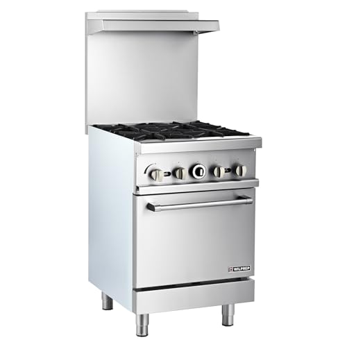 Wilprep WGR-0R24-LP 24 Inch Liquid Propane Gas Range With Oven, Single Oven Gas Range With Total 153,000 Btu Capacity, 4 Burner Commercial Gas Range cover