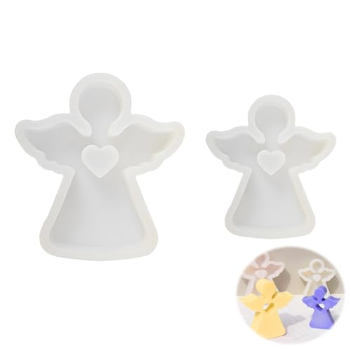 2 Stück Silikonform Engel Silikonformen Gießformen Silikon Kerzenformen zum Gießen 3D Kerzen Formen für Gips Gießen Engel Gießformen Silikon Kerzenform für DIY Kerzen Seife Gips und Handwerk