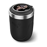 AJLOTMO Cenicero portátil para coche, mini cubo de basura para coche, cenicero de cigarrillos de coche con tapa, cenicero portátil para cigarrillos de vehículo (calavera de bandera estadounidense A)
