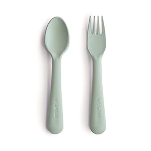 Mushie Besteckset Gabel & Löffel Sage