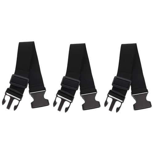 HAKIDZEL 3 Correas Utilitarias de Amarre de Liberación Rápida, Ajustables y Resistentes, Ideales para Cargas en Coche y Mochilas, Material Poliéster y Banda de Goma