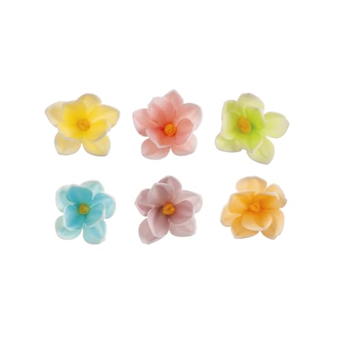 dekora 35 flores comestibles de oblea Decoración para tartas, cupcakes y postres – Colores surtidos, 3,5 cm – Sin gluten, sin lactosa, sin azúcar – Apto para vegetarianos – Caja profesional