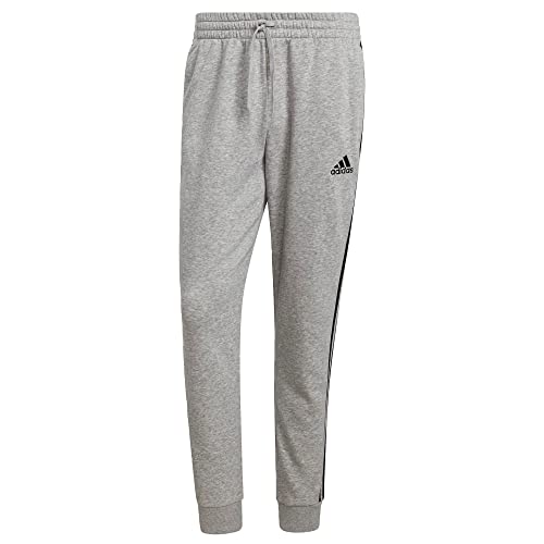 Pantalon en polaire adidas à 3 bandes avec jambes fuselées et revers élastiques