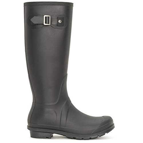 Womens Tall Muck Buckle Dog Walking Snow Rain Waterproof Wellington Boot - Black - UK6/EU39 - BL0290