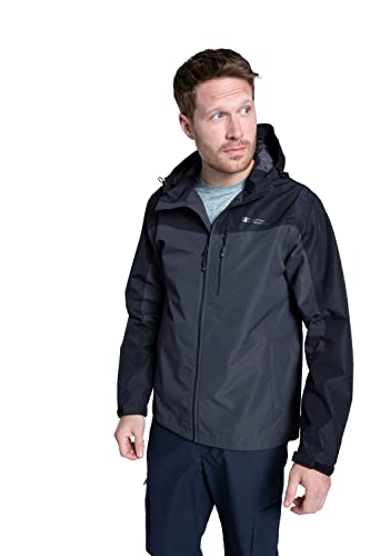 Mountain Warehouse Chaqueta Brisk Extreme impermeable para hombre - De invierno, con capucha y puños ajustables y costuras selladas - Ideal para acampadas y viajes Carbón XS