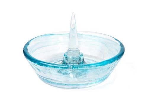 Debowler: Handmade Glass Ash Tray with Removable Spike- Aqua
