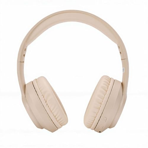 Auriculares de radio FM recargables con estaciones preestablecidas color beige