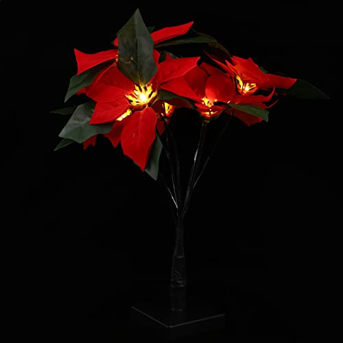 Fleurs de poinsettia artificielles noires décoratives pour table