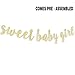 LINGTEER Sweet Baby Girl Gold Glitter Bunting Banner Perfect for Baby Girl Shower First Birthday Party Decorations.
