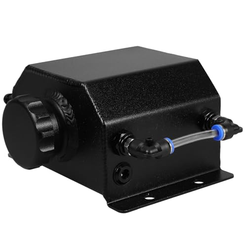 VALICLUD Recipiente Metálico de Captura de Aceite para Coche 1l, Lata de Recogida Cuadrada Ventilada Negra, Separador de Aceite para Extracción y Mantenimiento Automotor
