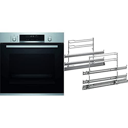 Bosch HBG5780S6 Serie 6 Smarter Einbau-Backofen & Bosch HEZ538S00 Zubehör für Backöfen, Teleskopauszug 3-fach, davon 1…