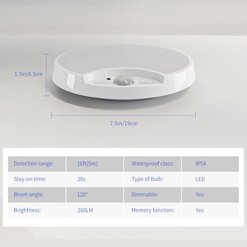 Plafonnier LED de couloir à batterie rond et étanche IP54
