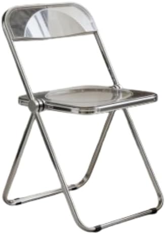 Folding Chair Transparent Chairs-Ghost Stackable Crystal Folding Chair-PC Plastic Living Room Seat-Chrome Frame and Foldable Acrylic Chair fo -O-Clear (Clear)