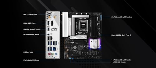 B860 Pro RS WiFi DDR5 Intel S1851 retail (90-MXBRK0-A0UAYZ) - Scheda madre - Immagine 8