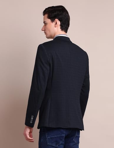 Image of Arrow Men's Regular Fit Checkered Blazer - Single Breasted, Button Closure Stylish Blazer for Men