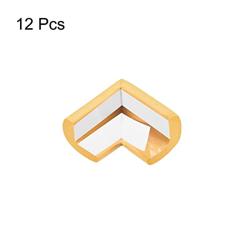 Image of uxcell Corner Guards Edge Protectors, 12Pack Foam Safety Bumper L Shape, 55mm /2.16 inch(L) for Furniture Corner Table Edge Guard, Wood Color