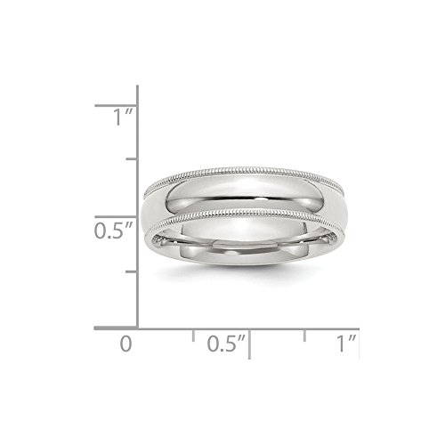 Solid 925 Sterling Silver 6mm Milgrain Comfort Fit Plain Classic Traditional Wedding Band Ring (6mm)2
