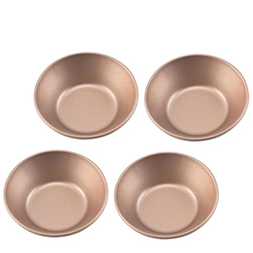 DECOMELODY 4個 炭素鋼製ミニタルト型 非粘着耐熱エッグタルト プリンベーキング型 製菓用カップケーキモールド 簡単取り外し デザート向け